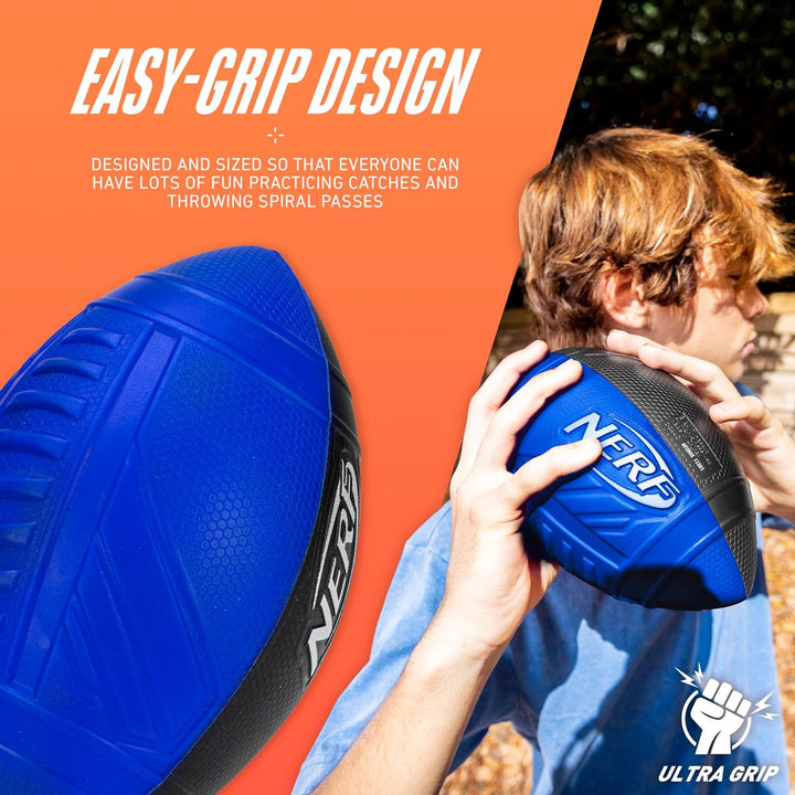Pro Grip Football, Blue, Classic Foam Ball, Easy to Catch & Throw, Sports Toys, Christmas Gifts or Stocking Stuffers for Kids