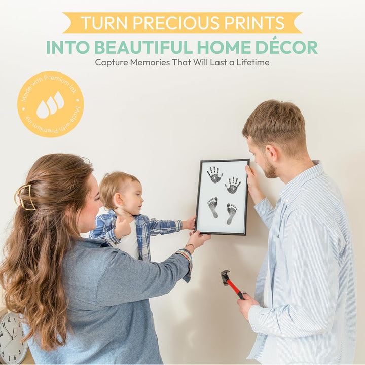 Clean Touch Ink Pad for Baby Handprints and Footprints – Inkless Infant Hand & Foot Stamp – Safe for Babies, Doesn’T Touch Skin – Perfect Family Memory or Gift – Black Print Kit by