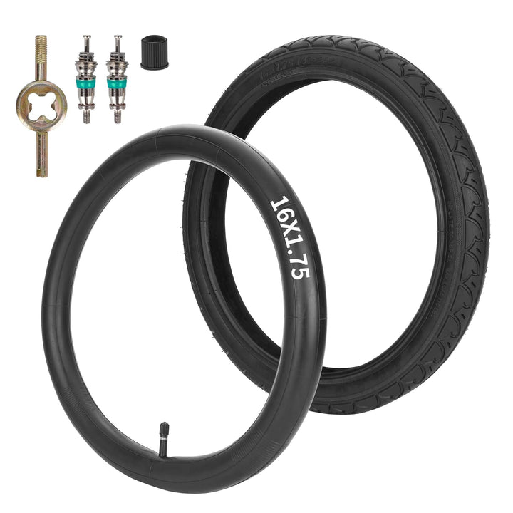 One Set Rear 16X1.75 Tire (47-305) and 16X1.75/2.125 Inner Tube for Kid Bicycle Bob Revolution Se/Pro/Flex,Compatible with 3-Wheeler BOB Gear Jogging Troller Models