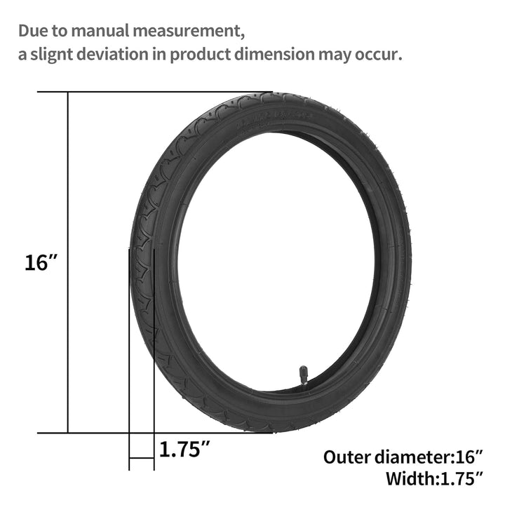 One Set Rear 16X1.75 Tire (47-305) and 16X1.75/2.125 Inner Tube for Kid Bicycle Bob Revolution Se/Pro/Flex,Compatible with 3-Wheeler BOB Gear Jogging Troller Models
