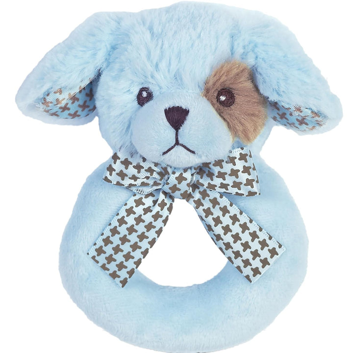 Bearington Baby Touchdown, 5.5 Inch Plush Stuffed Baby Football Soft Ring Rattle - Newborn Toys - Soft Rattle