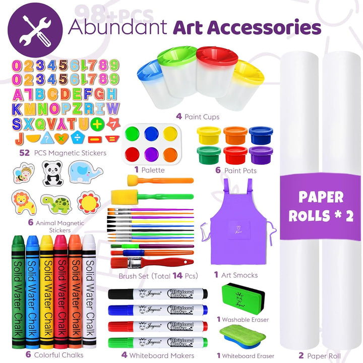 Art Easel for Kids Easel for Toddlers,Adjustable Standing Wooden Toddler Easels Kid Whiteboard & Chalk Board Dry Erase Board,Art Easel for Kids Age 2-4 4-8 9-12 Drawing Easels