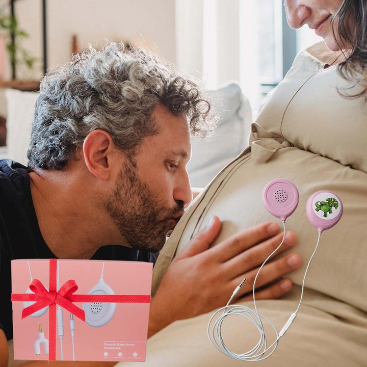 Pregnancy Headphones for Belly,Belly Headphones for Pregnant Women,Safely Play Music to Your Baby in the Womb，With Adapter Cable,Good Sound Quality,Easy to Operate,Pink