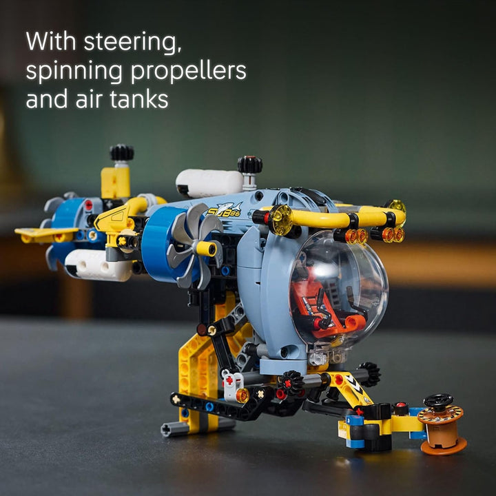 Technic Deep-Sea Research Submarine Toy - Building Toy for Kids, Boys and Girls, Ages 9+ - Creative and Unique Gift Idea for Birthdays - Movable Propellers and More - 42201