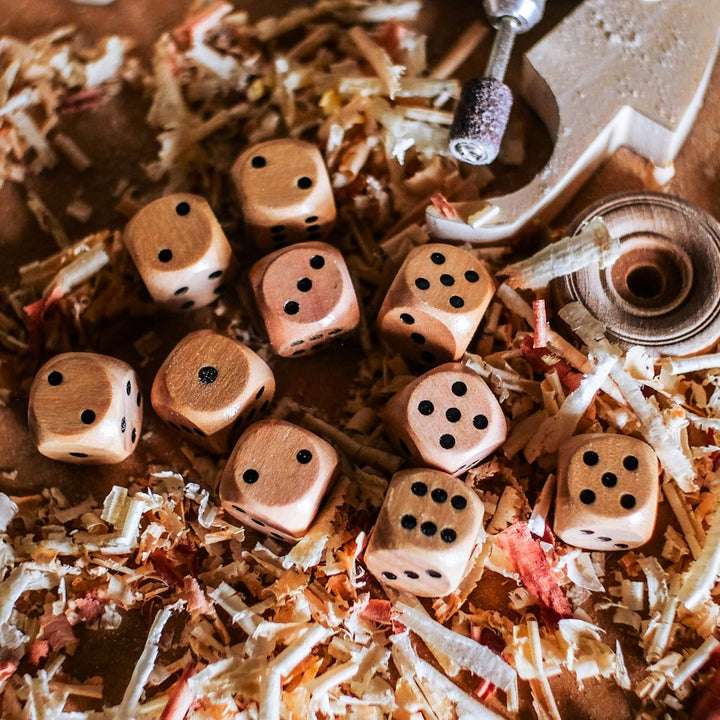 10 Pack Wooden Dice Set - Standard 16Mm 6 Sided - Perfect for Board Games and Rpgs
