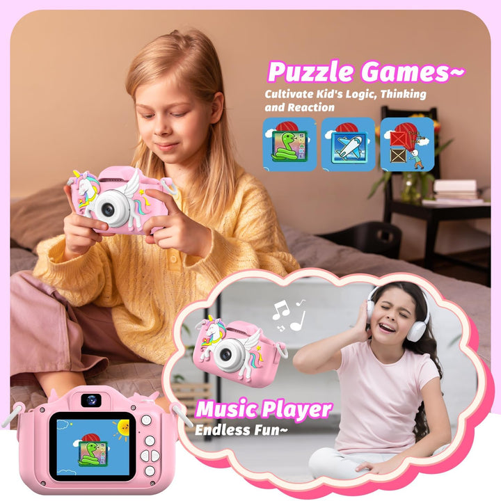 Children'S Camera Toys for Girls & Boys, 3-12 Years - 1080P HD Video Kids Digital Camera - Perfect for Christmas & Birthday Gifts