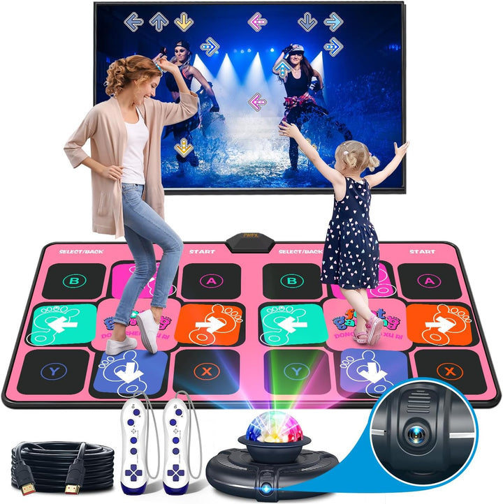 Dance Mat Games for TV - Wireless Musical Electronic Dance Mats with HD Camera, Double User Exercise Fitness Dance Pad Dancing Mat for Kids & Adults, Birthday for Boys & Girls