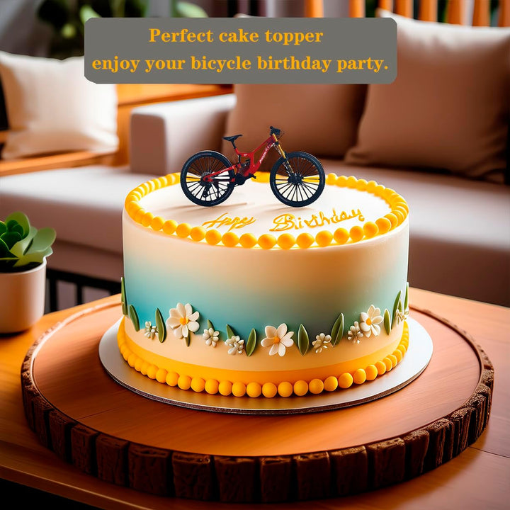 1:8 Scale Mountain Bike Toy DS Die-Cast Mini Finger Bicycle Model Desktop Decoration DH Alloy Bike Action Figurine Toy for Cake Topper Crafts (Red)