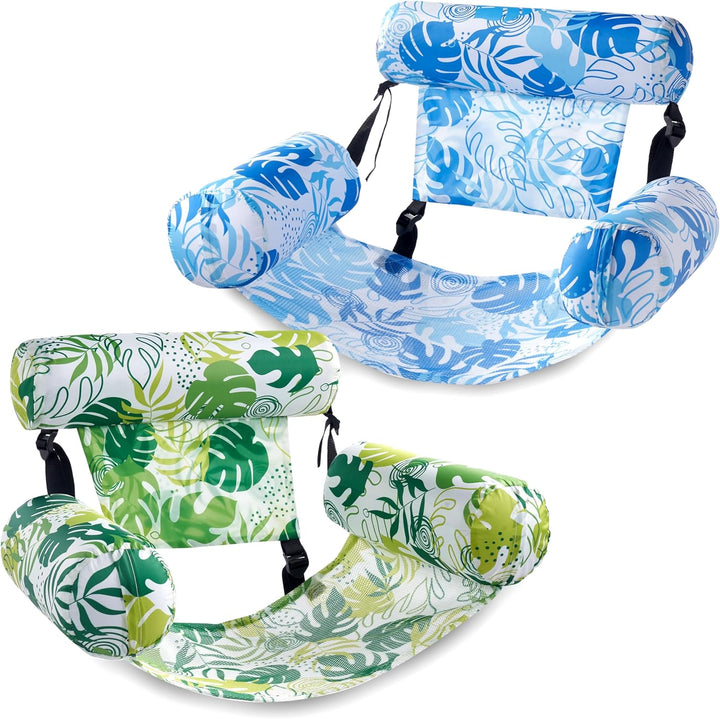 Inflatable Pool Floats Adult,2 Packs Floating Lounge Chairs,Blow up Pool Noodles for Adult Heavy Duty,Floating Chair for Party Summer Water Beach Lake Fun