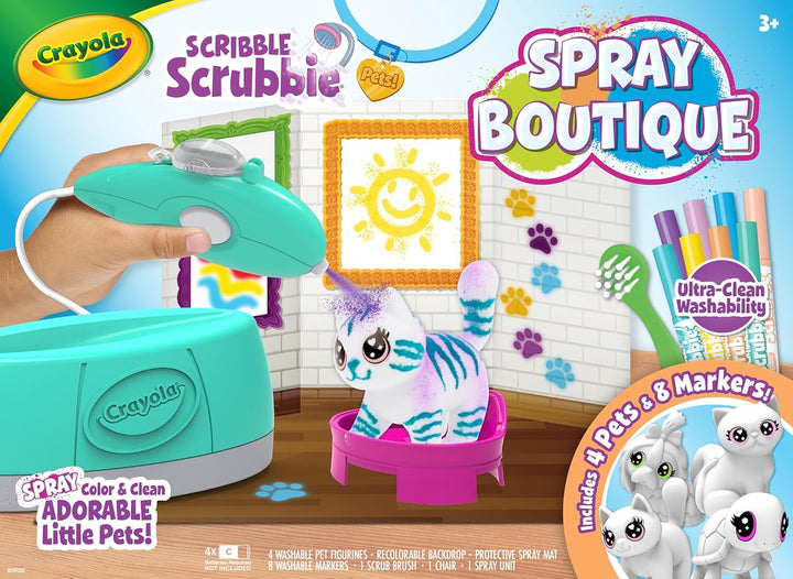 Scribble Scrubbies Tub Set (4 Pets), Washable Pet Care Toy, Coloring Animal Craft, Toys for Girls & Boys, Gifts for Kids, Ages 3+