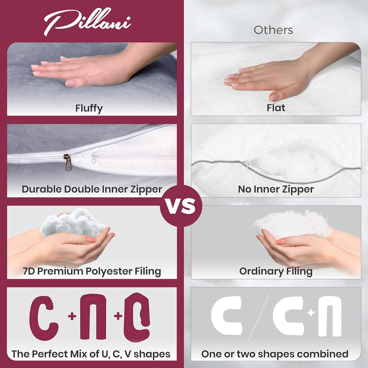 Pregnancy Pillows for Sleeping - V C U Shaped 57Inch Full Body Pillow with Removable Washable Cover, Cooling Maternity Pillow for Pregnant Women, Support for Back Belly Legs Hip
