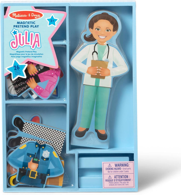Julia Magnetic Dress-Up Wooden Doll Pretend Play Set (25+ Pcs)