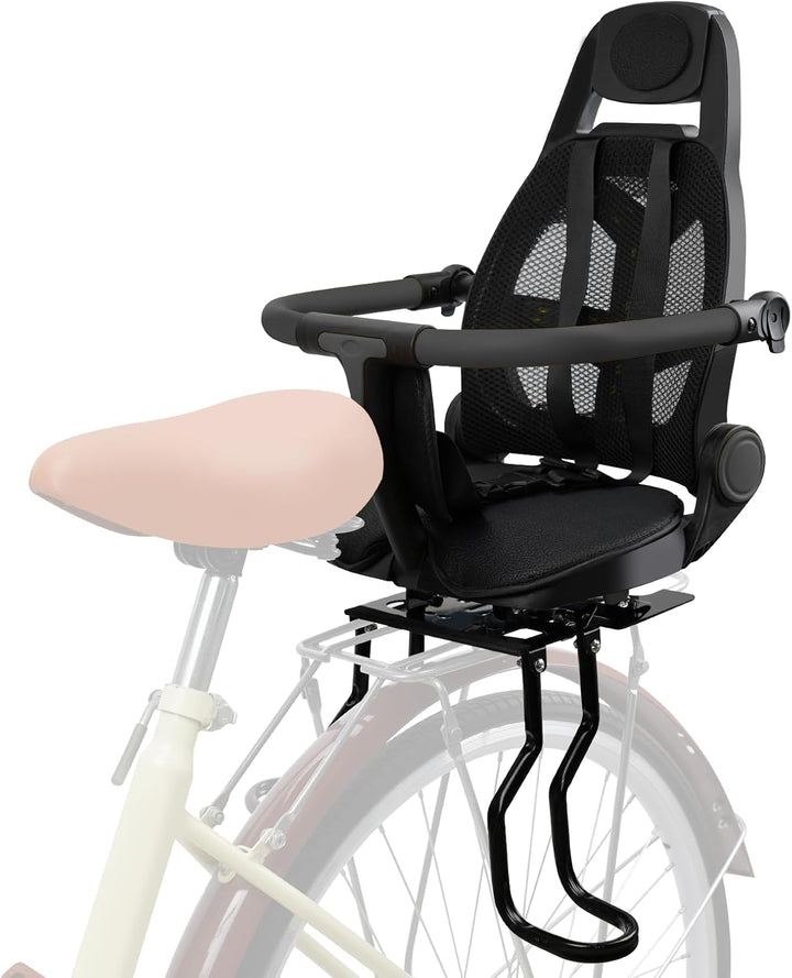 Rear Child Bike Seat,Rear Mounted Child Bike Seats,Back Mount Child Seat with Back Rest Armrest Foot Pedals,Width Adjustable Bicycle Rear Seat,Fits All Bicycle Rear Frames