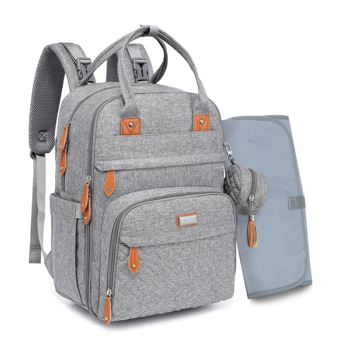 Diaper Bag Backpack - Baby Essentials Travel Tote - Multi Function Waterproof Diaper Bag, Travel Essentials Baby Bag with Changing Pad, Stroller Straps & Pacifier Case - Unisex, Dark Gray