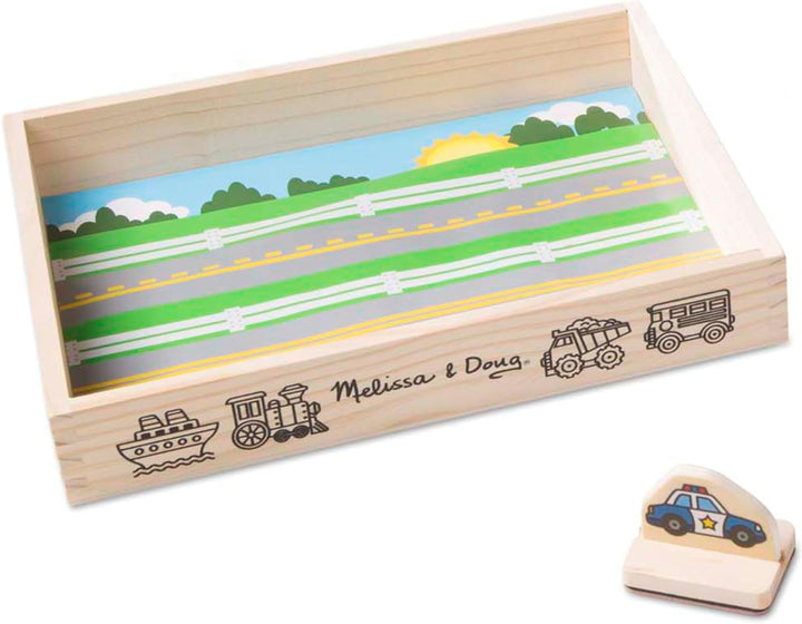 My First Wooden Stamp Set - Vehicles Kids Art Projects, Stamps with Washable Ink, Vehicle Toys for Kids Ages 4+