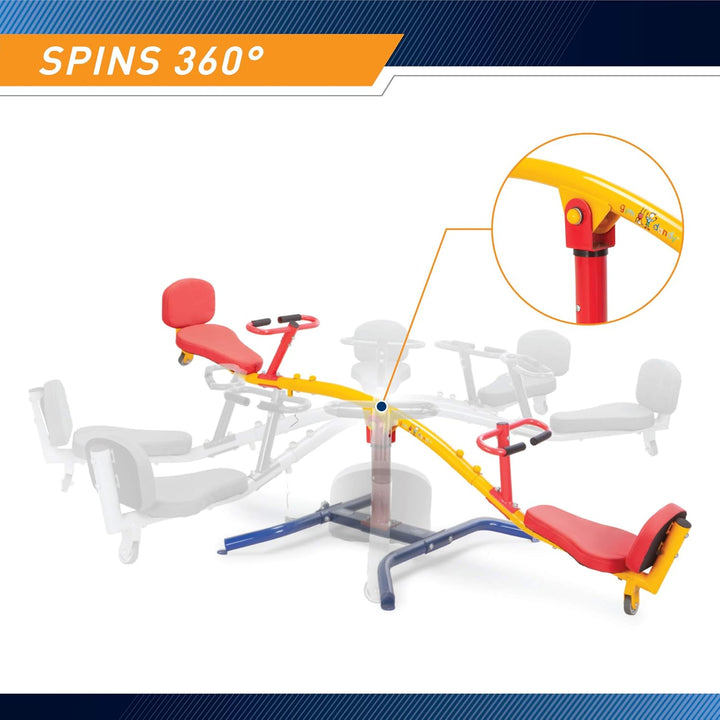 Indoor & Outdoor Playground Equipment Teeter Totters, 360 Spinning Seesaw, Swing Set for Children Exercises Age 3-12