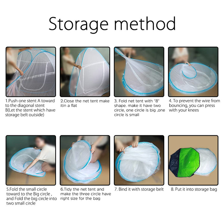 Pop-Up Mosquito Net Tent for Beds Portable Folding Design with Net Bottom for Baby Adults Trip (79 X71X59 Inch)