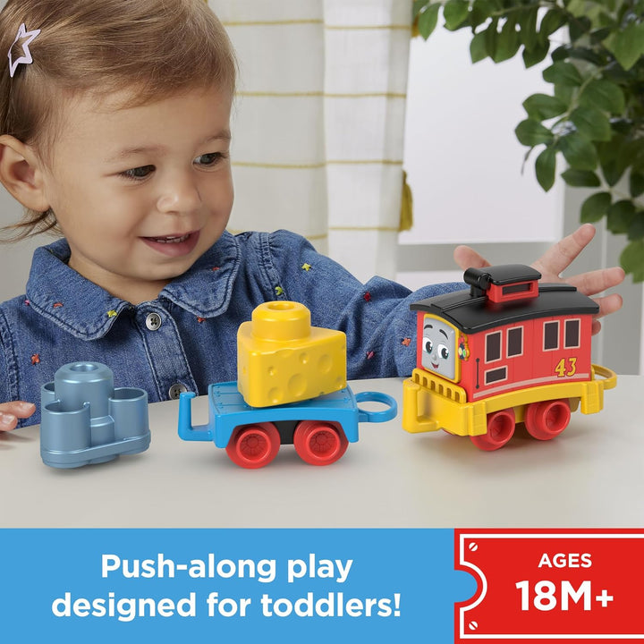 Toddler Toy My First Brake Car Bruno Push-Along Vehicle with Stacking Cargo for Preschool Kids Ages 18+ Months
