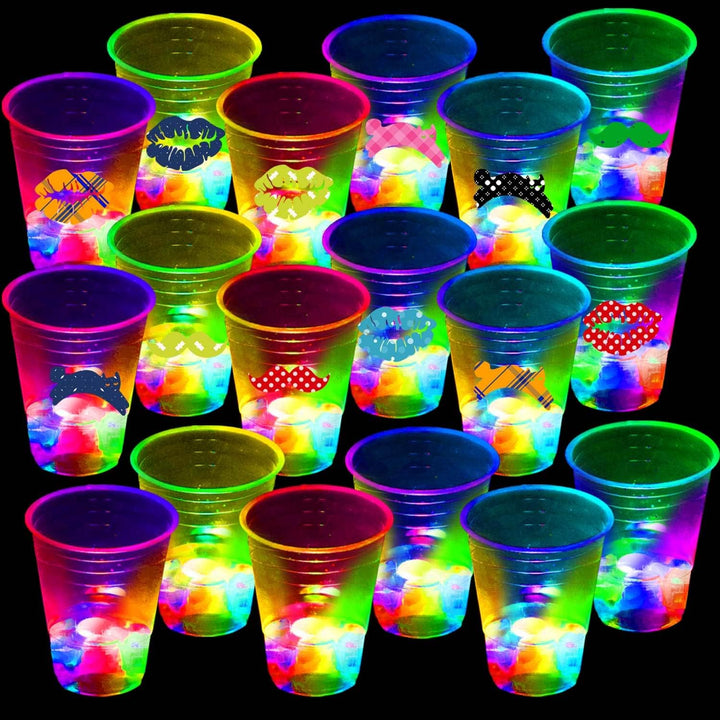 16Oz Glowing Party Cups for Indoor Outdoor Party Event Fun,Light up Flashing Cups for Night Event Favor Decorations Supplies