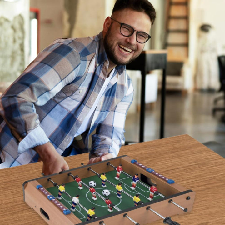 Tabletop Foosball Table- Portable Mini Table Football / Soccer Game Set with Two Balls and Score Keeper for Adults and Kids by , Tan/Green