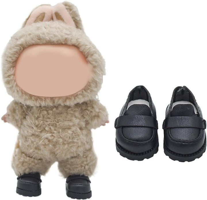 Mini Doll Shoes, 1 Pair Cute Lace up Canvas Sneakers Compatible for 17Cm/15Cm Doll Shoes Toy Outfit Accessories(White)