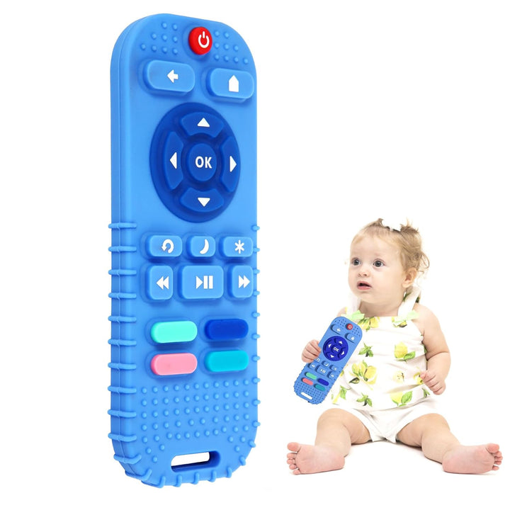 2 Pack Silicone Teething Toys for Babies 0-6 Months, Teethers for Babies 6-12 Months, Remote Teether for Baby, Sensory Toys for Babies, Baby Chew Toys