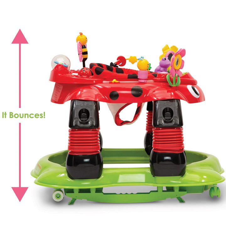 Lil Play Station 4-In-1 Activity Walker - Rocker, Activity Center, Bouncer, Walker - Adjustable Seat Height - Fun Toys for Baby, Sadie the Ladybug