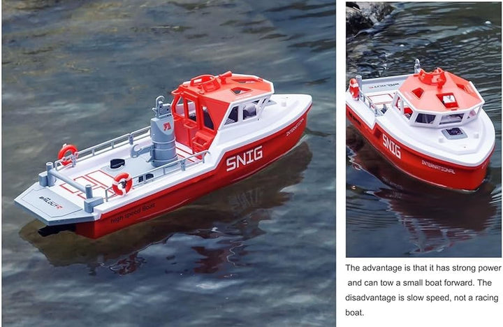 RC Jet Boat 4CH Lake Swimming Pool RTR Remote Control Boat Port Tugboat 8Km/H 2.4Ghz/Orange (Dual Battery)