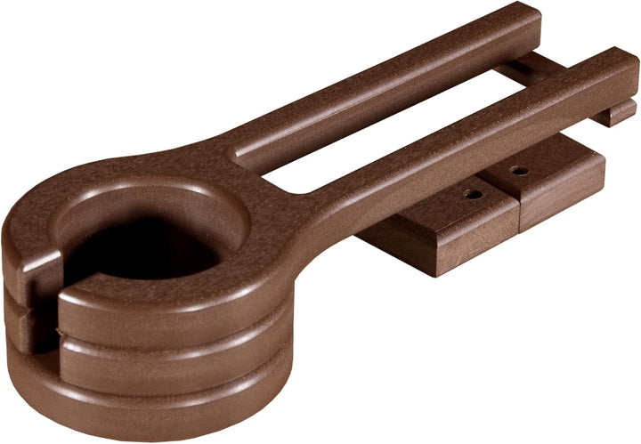 Glider Cup Holder Attachment for Outdoor Gliders, Slide Out Cup Holder for outside Glider Chairs, Space Saving Design - Amish Made USA (Chestnut Brown)