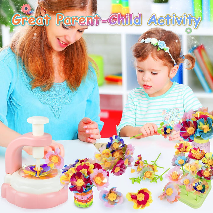 DIY Fabric Flower Bouquets Toys, Crafts for Girls, Make Your Own Bouquet and Vase, Flower Toy with Vases and Decoration Kits, Educational Activity, Art and Craft for Girl, Christmas, Birthday Gift