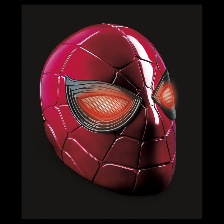 Marvel Legends Series Iron Spider Electronic Helmet with Glowing Eyes, 6 Light Settings and Adjustable Fit , Red