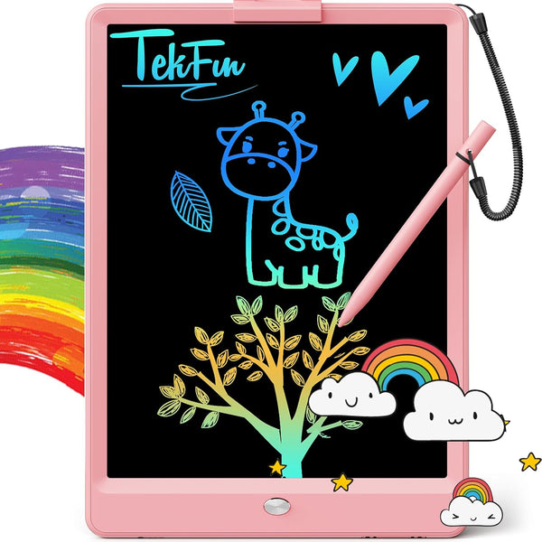 LCD Writing Tablet Doodle Board, 10Inch Colorful Drawing Pad for Kids, Mess Free Coloring for Toddlers, Toys Gifts for 3 4 5 6 7 8 Year Old Girls Boys (Pink)