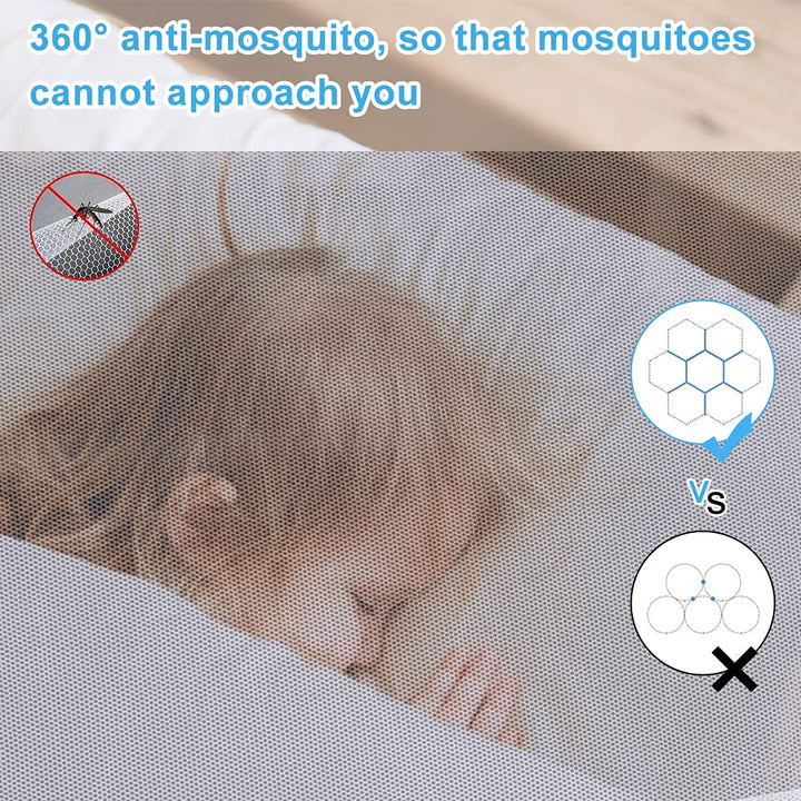 Pop-Up Mosquito Net Tent for Beds Portable Folding Design with Net Bottom for Baby Adults Trip (79 X71X59 Inch)