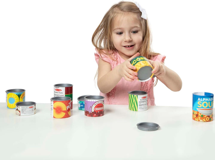 Let'S Play House! Grocery Cans Play Food Kitchen Accessory - 10 Stackable Cans with Removable Lids