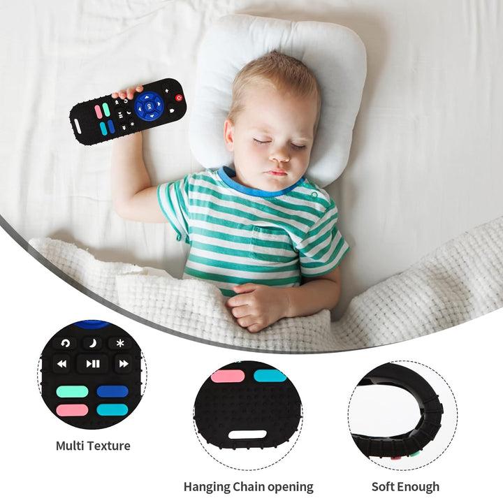 2 Pack Silicone Teething Toys for Babies 0-6 Months, Teethers for Babies 6-12 Months, Remote Teether for Baby, Sensory Toys for Babies, Baby Chew Toys