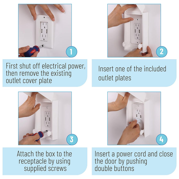 Bates - Baby Safety Outlet Cover Box, Outlet Covers Baby Proofing, Plug Covers for Electrical Outlets