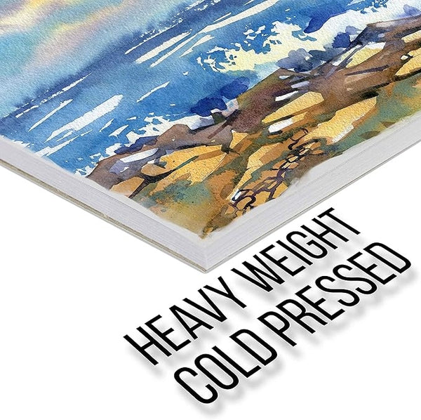 300 Series Watercolor Paper Pad, Tape Bound, 11X15 Inches, 12 Sheets (140Lb/300G) - Artist Paper for Adults and Students - Watercolors, Mixed Media, Markers and Art Journaling