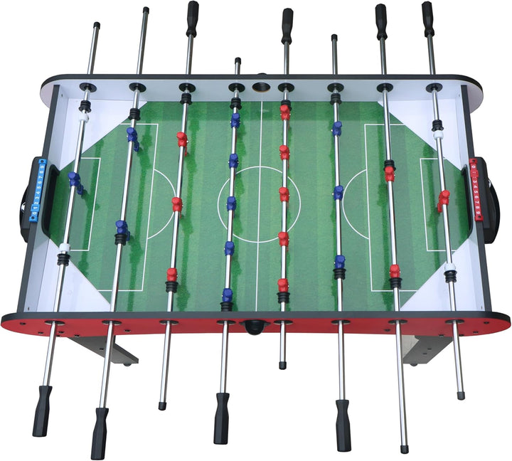 Enhance Family Fun with Indoor Foosball Table, Durable MDF & Steel Construction, for Kids and Adults, White and Red