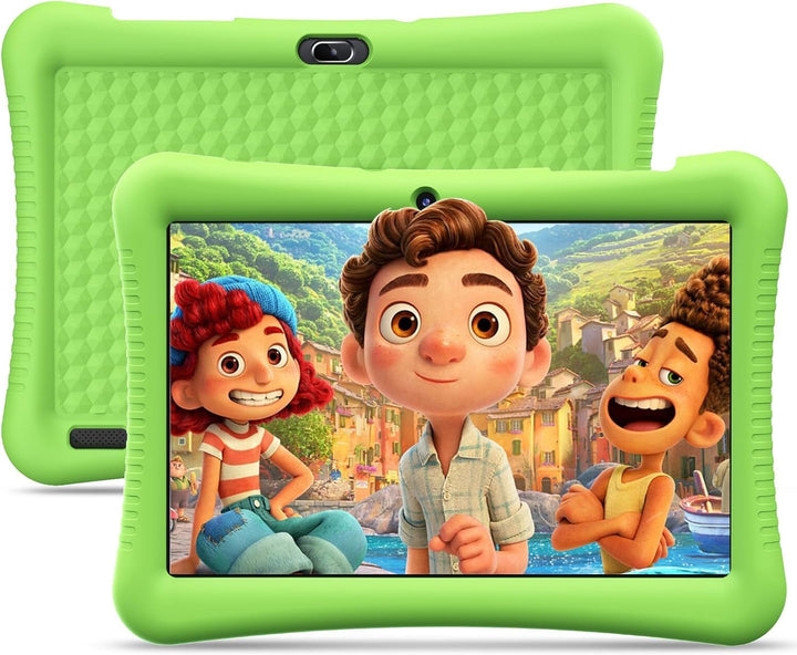 Kids Tablet 10 Inch Android 13 with Shockproof Case, Quad-Core 32GB, 128GB Expandable, Parental Control, Pre-Installed Apps, 6000Mah Battery, Gifts for 3-12 Year Olds