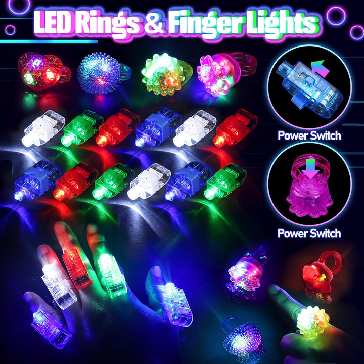 150PCS Glow in the Dark Party Supplies for Kids Adults, Light up Party Favors with Light up Glasses, Headband, Rings, 100 Glow Sticks Bulk Party Pack DIY Glow Necklaces Bracelets, Neon Party Supplies