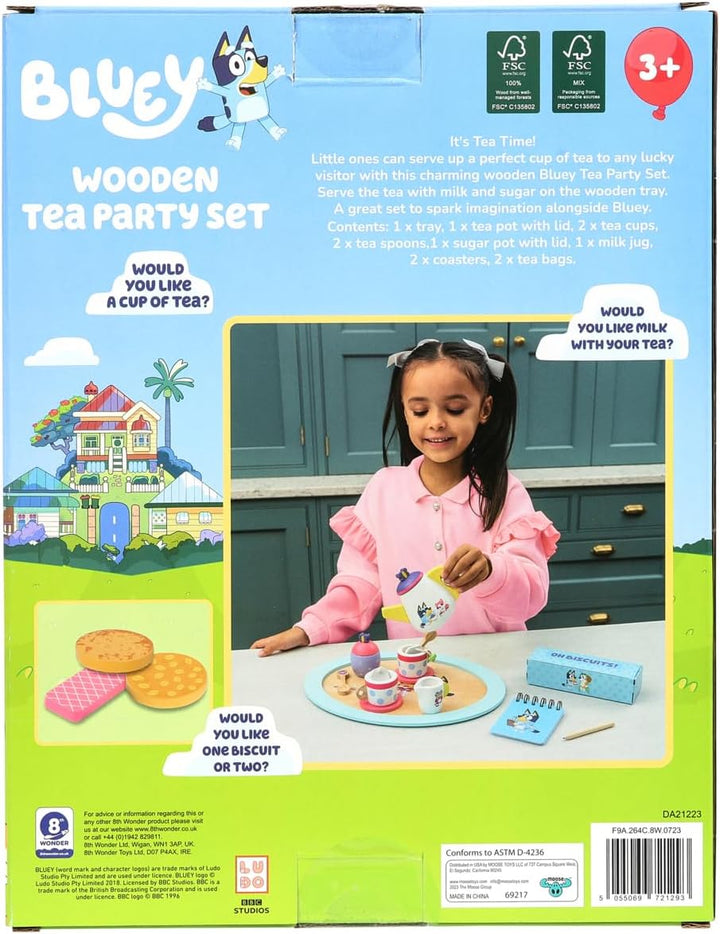 Wooden Tea Party Set – 18 PC Pretend Play Set with Tray, Teapot, Tea Cups, Biscuits, Sugar Pot, Notepad & Pencil- Durable, Eco-Friendly FSC Certified Wood – Imaginative Role Play Toy for Kids 3+