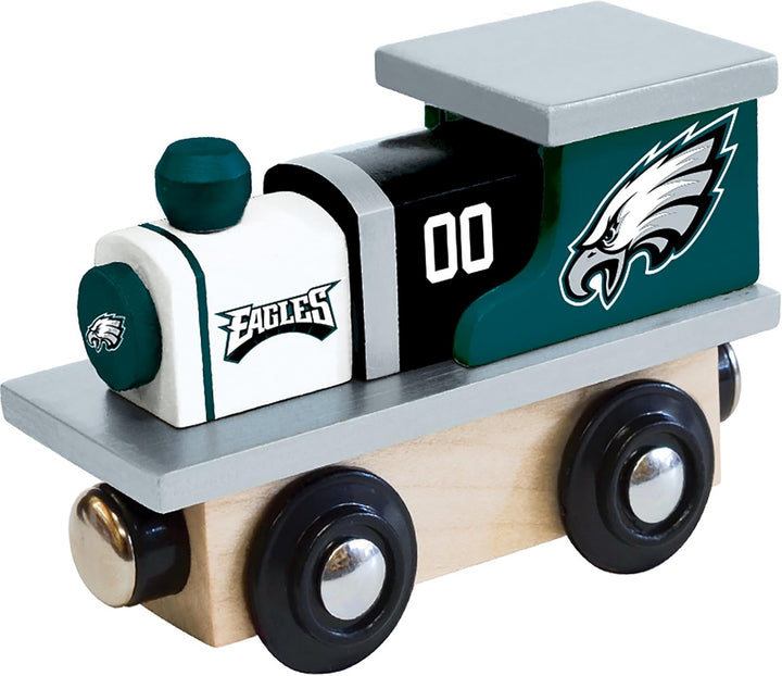 NFL Philadelphia Eagles Real Wood Toy Train, for Ages 3+