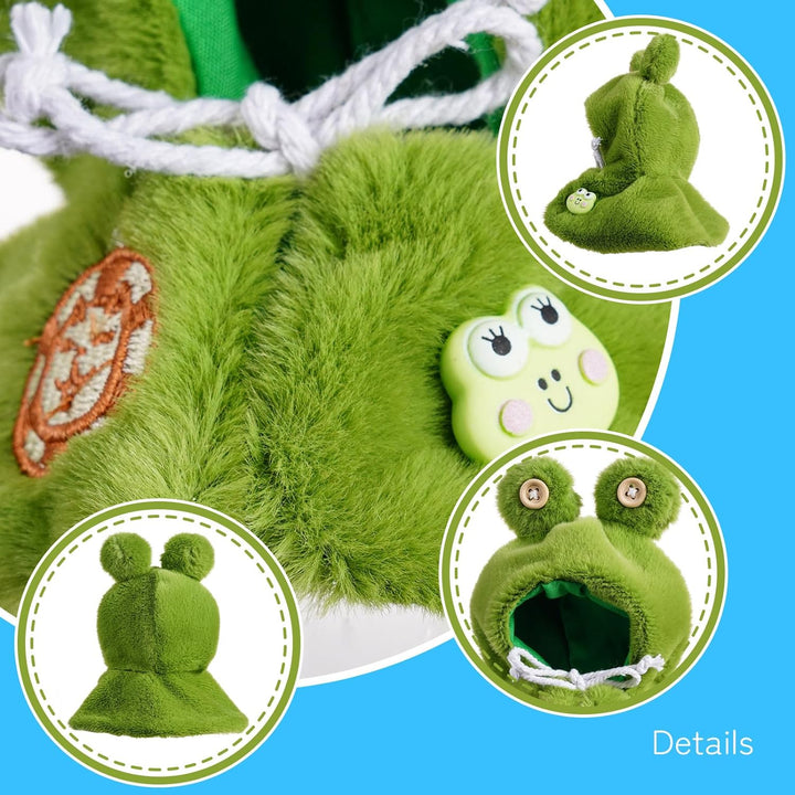 Cape & Hoodie Outfit Set for Eilik - 4 Pcs Furry Hoodie in Four Colors & 4 Pcs Furry Pet Cape in Four Styles. Ideal for Dressing Eilik and Other Suitable Toys.