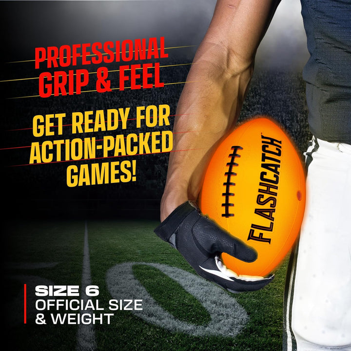 Light up Football - Glow in the Dark Ball - NO 6 - Boys Gifts - Outdoor Sports, Birthday Gifts for Boys 8-15+ Year Old - Kids Teenage Youth Gift Ideas - Boy Toys Stuff Ages 8 9 10 11 12 13 14 15