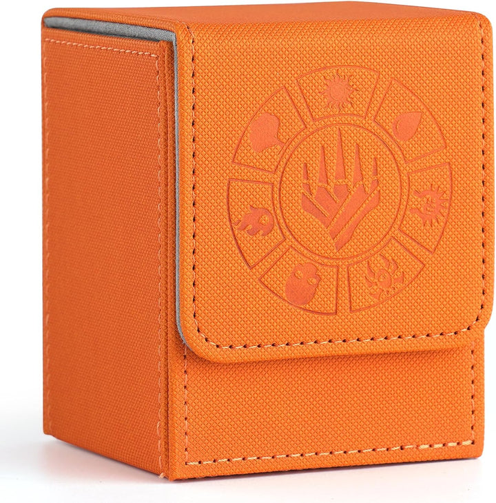 Card Deck Box, 110+ Storage MTG Deck Box with 50 Pcs Card Sleeve, Collectible Trading Card Cases for Magic Commander and More (Black)