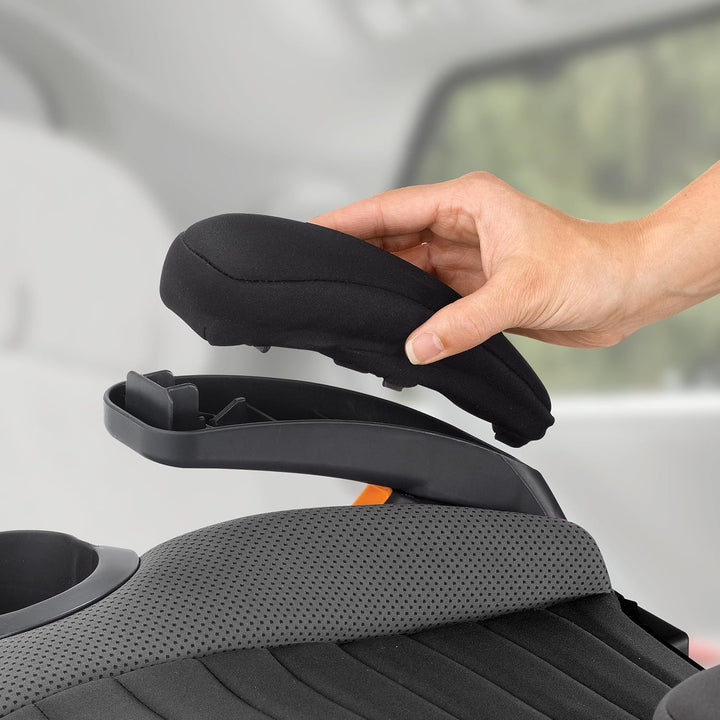 Gofit® Backless Booster Car Seat without Latch Attachment, Travel Booster Seat for Car, Portable Car Booster Seat for Children 40-110 Lbs., Shark/Black and Grey