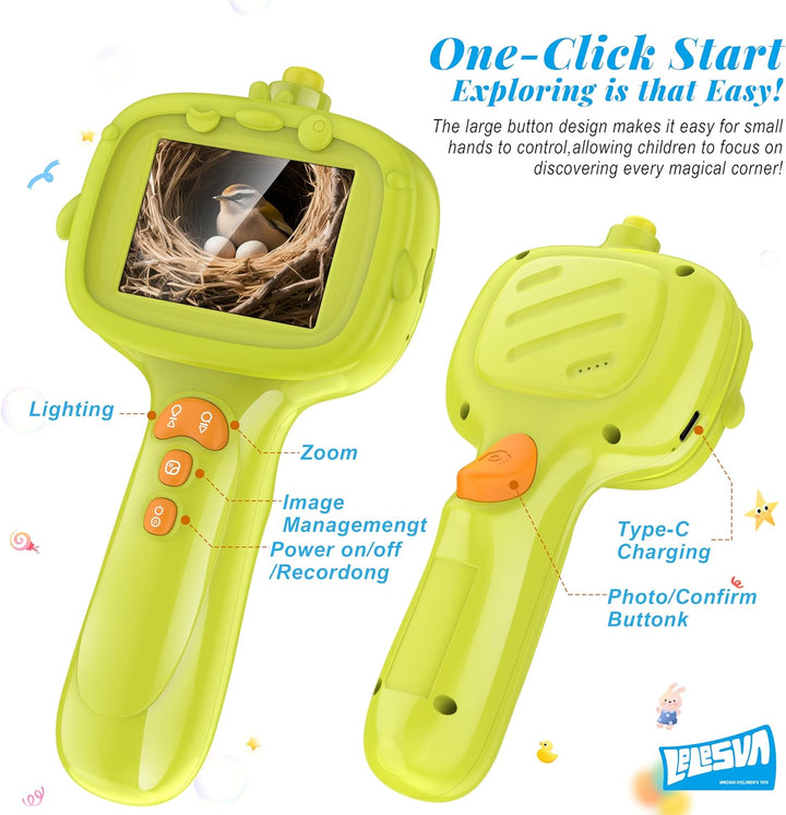 Kids Endoscope with Light, Unique Borescope Snake Camera, Educational Science Stem Toys for Christmas Birthday Gifts for 3 4 5 6 7 8 9 10-Year-Old Boys Girls