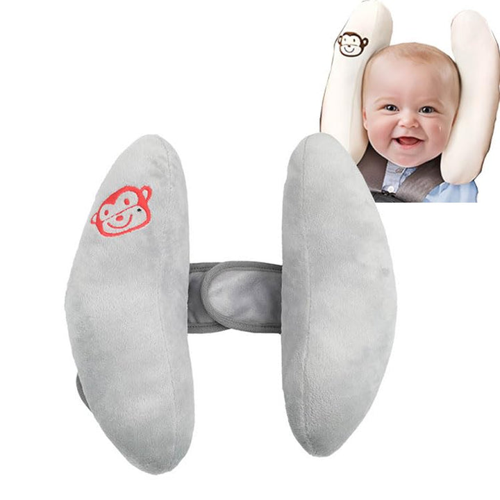 Blue Baby Travel Pillow for Car Seat, Stroller- Adjustable Infant Head Neck Support Pillow, Soft Banana Baby Travel Head Supported for Gift