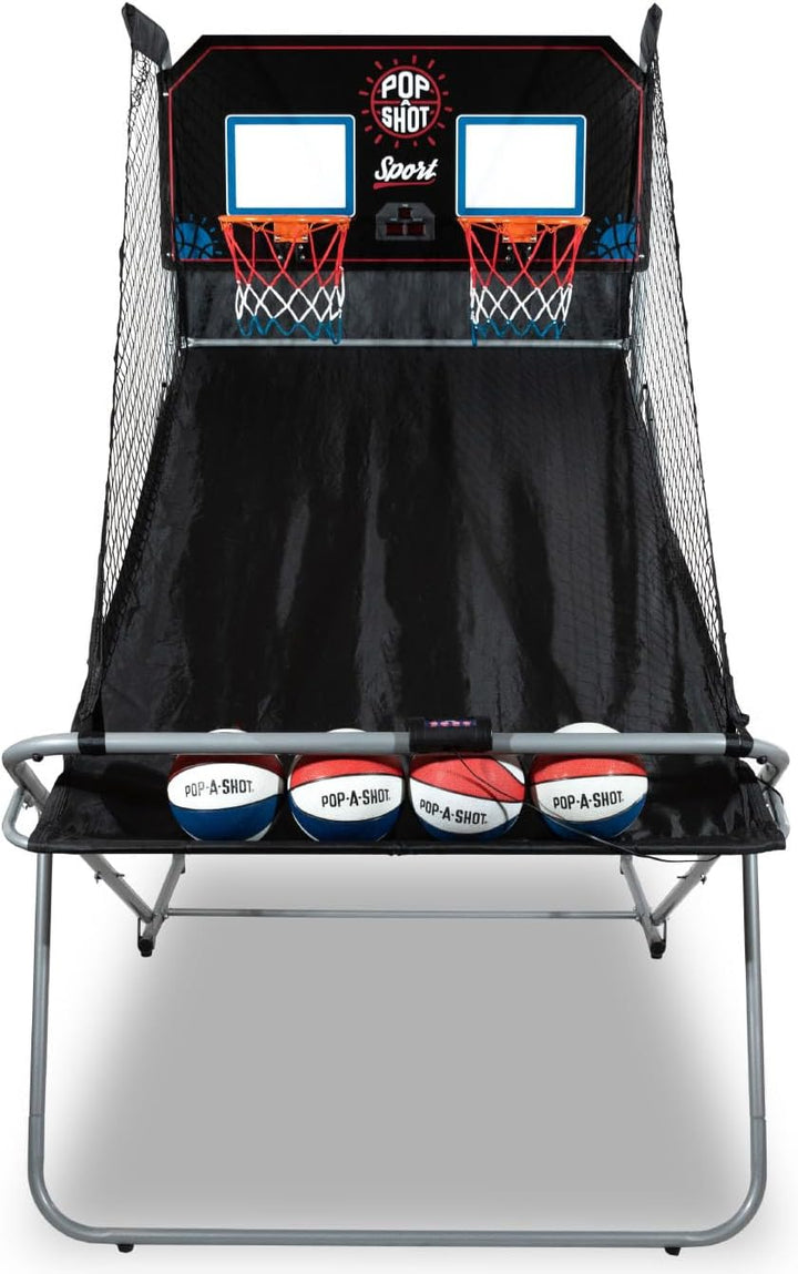 - Dual Shot Sport | Arcade Basketball Game for Home | Paddle Scoring Hoop, 10 Game Modes, 4 Balls | Foldable for Easy Storage | Fun for All Players