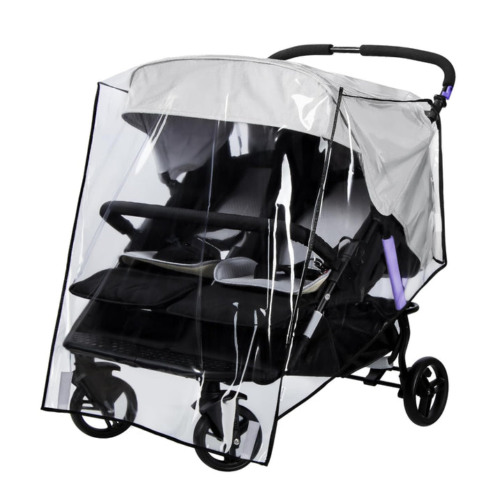Double Stroller Rain Cover, Weather Shield Double Stroller for Side by Side Seats Twin Stroller, Baby Outdoor Activities Accessories, Protects Children from Rain, Snow, Wind